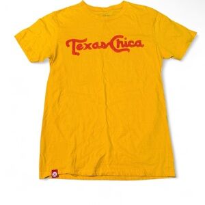 Texas Chica Yellow Graphic Tee | 100% Cotton | Size Small